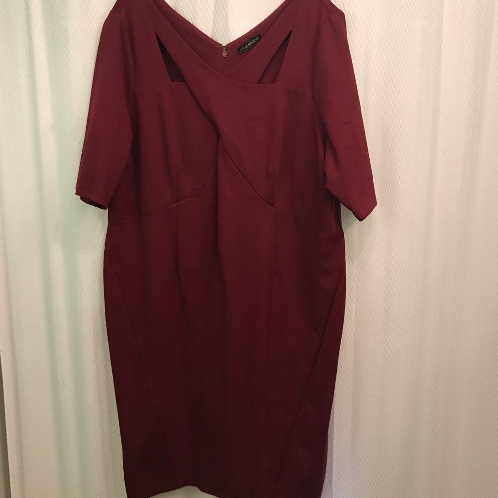 Lane Bryant 22 Maroon Bodycon Dress with Cutouts